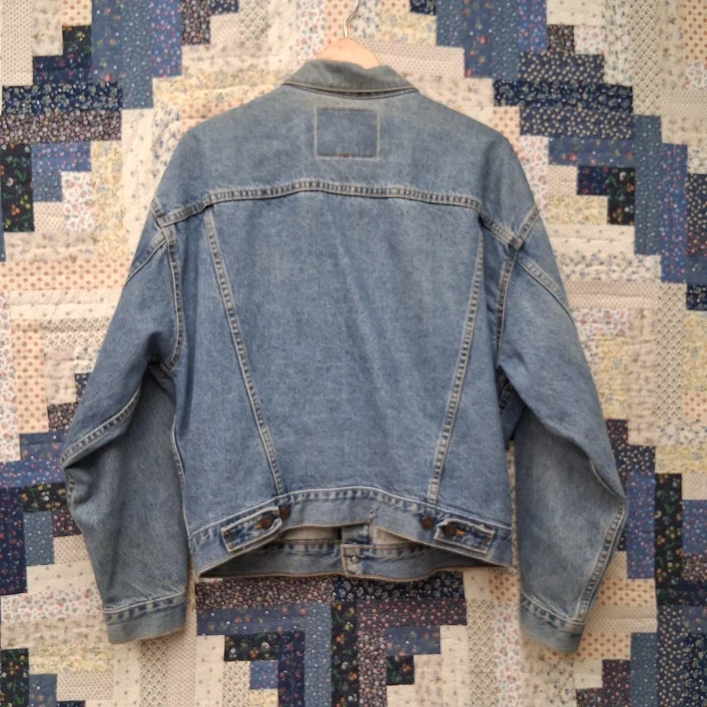 Vintage 90s Levis White Tab Type 3 Denim Trucker Jacket Sz XL 57598 Made in USA‎